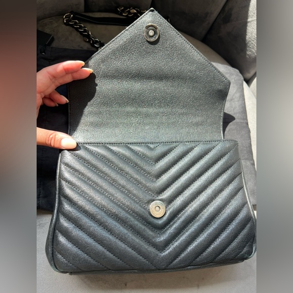 Sold-YSL Medium Quilted College Bag Black - Picture 12 of 17